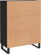 vidaXL - Dressoir - 69,5x34x90 - cm - bewerkt - hout - zwart