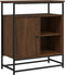 vidaXL - Dressoir - 69x35x80 - cm - bewerkt - hout - bruin - eikenkleur