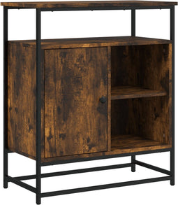 vidaXL - Dressoir - 69x35x80 - cm - bewerkt - hout - gerookt - eikenkleurig