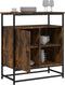 vidaXL - Dressoir - 69x35x80 - cm - bewerkt - hout - gerookt - eikenkleurig
