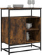 vidaXL - Dressoir - 69x35x80 - cm - bewerkt - hout - gerookt - eikenkleurig