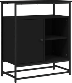 vidaXL - Dressoir - 69x35x80 - cm - bewerkt - hout - zwart