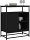 vidaXL - Dressoir - 69x35x80 - cm - bewerkt - hout - zwart