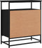 vidaXL - Dressoir - 69x35x80 - cm - bewerkt - hout - zwart