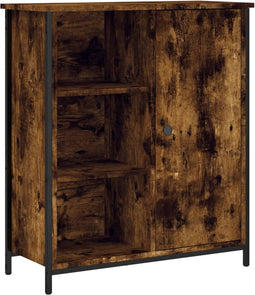 vidaXL - Dressoir - 70x30x80 - cm - bewerkt - hout - gerookt - eikenkleurig