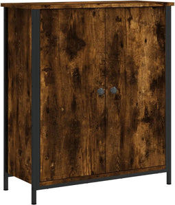 vidaXL - Dressoir - 70x30x80 - cm - bewerkt - hout - gerookt - eikenkleurig