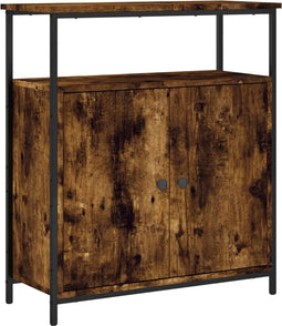 vidaXL - Dressoir - 70x30x80 - cm - bewerkt - hout - gerookt - eikenkleurig