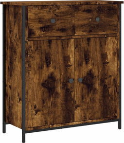 vidaXL - Dressoir - 70x30x80 - cm - bewerkt - hout - gerookt - eikenkleurig