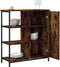 vidaXL - Dressoir - 70x30x80 - cm - bewerkt - hout - gerookt - eikenkleurig