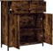 vidaXL - Dressoir - 70x30x80 - cm - bewerkt - hout - gerookt - eikenkleurig