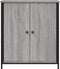 vidaXL - Dressoir - 70x30x80 - cm - bewerkt - hout - grijs - sonoma