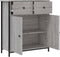 vidaXL - Dressoir - 70x30x80 - cm - bewerkt - hout - grijs - sonoma