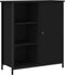 vidaXL - Dressoir - 70x30x80 - cm - bewerkt - hout - zwart