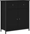 vidaXL - Dressoir - 70x30x80 - cm - bewerkt - hout - zwart