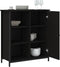 vidaXL - Dressoir - 70x30x80 - cm - bewerkt - hout - zwart
