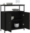 vidaXL - Dressoir - 70x30x80 - cm - bewerkt - hout - zwart
