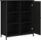 vidaXL - Dressoir - 70x30x80 - cm - bewerkt - hout - zwart