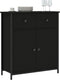 vidaXL - Dressoir - 70x30x80 - cm - bewerkt - hout - zwart