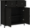 vidaXL - Dressoir - 70x30x80 - cm - bewerkt - hout - zwart