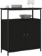 vidaXL - Dressoir - 70x30x80 - cm - bewerkt - hout - zwart