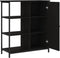 vidaXL - Dressoir - 70x30x80 - cm - bewerkt - hout - zwart