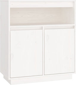 vidaXL - Dressoir - 70x34x80 - cm - massief - grenenhout - wit