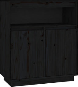 vidaXL - Dressoir - 70x34x80 - cm - massief - grenenhout - zwart