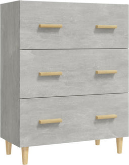 vidaXL - Dressoir - 70x34x90 - cm - bewerkt - hout - betongrijs