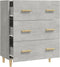 vidaXL - Dressoir - 70x34x90 - cm - bewerkt - hout - betongrijs
