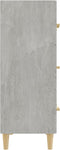 vidaXL - Dressoir - 70x34x90 - cm - bewerkt - hout - betongrijs