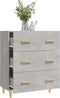 vidaXL - Dressoir - 70x34x90 - cm - bewerkt - hout - betongrijs