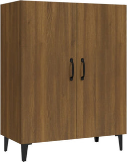 vidaXL - Dressoir - 70x34x90 - cm - bewerkt - hout - bruin - eikenkleur