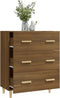 vidaXL - Dressoir - 70x34x90 - cm - bewerkt - hout - bruin - eikenkleur