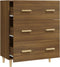 vidaXL - Dressoir - 70x34x90 - cm - bewerkt - hout - bruin - eikenkleur