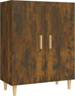 vidaXL - Dressoir - 70x34x90 - cm - bewerkt - hout - gerookt - eikenkleurig