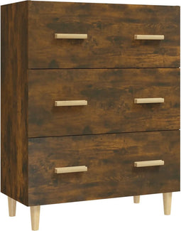 vidaXL - Dressoir - 70x34x90 - cm - bewerkt - hout - gerookt - eikenkleurig