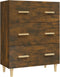 vidaXL - Dressoir - 70x34x90 - cm - bewerkt - hout - gerookt - eikenkleurig
