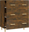 vidaXL - Dressoir - 70x34x90 - cm - bewerkt - hout - gerookt - eikenkleurig
