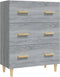 vidaXL - Dressoir - 70x34x90 - cm - bewerkt - hout - grijs - sonoma - eikenkleurig