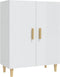 vidaXL - Dressoir - 70x34x90 - cm - bewerkt - hout - hoogglans - wit
