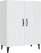 vidaXL - Dressoir - 70x34x90 - cm - bewerkt - hout - hoogglans - wit