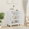 vidaXL - Dressoir - 70x34x90 - cm - bewerkt - hout - hoogglans - wit
