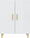 vidaXL - Dressoir - 70x34x90 - cm - bewerkt - hout - hoogglans - wit