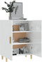 vidaXL - Dressoir - 70x34x90 - cm - bewerkt - hout - hoogglans - wit