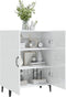 vidaXL - Dressoir - 70x34x90 - cm - bewerkt - hout - hoogglans - wit