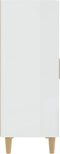 vidaXL - Dressoir - 70x34x90 - cm - bewerkt - hout - hoogglans - wit