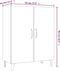 vidaXL - Dressoir - 70x34x90 - cm - bewerkt - hout - hoogglans - wit