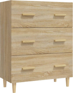 vidaXL - Dressoir - 70x34x90 - cm - bewerkt - hout - sonoma - eikenkleurig