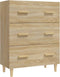vidaXL - Dressoir - 70x34x90 - cm - bewerkt - hout - sonoma - eikenkleurig