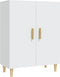 vidaXL - Dressoir - 70x34x90 - cm - bewerkt - hout - wit